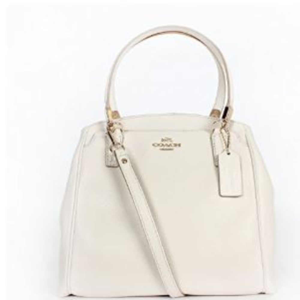 Coach Minetta Mini Handbag Leather White Chalk NEW